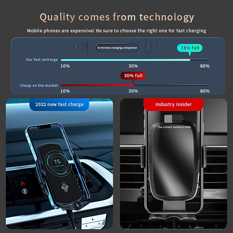 OTOLAMPARA 30W Fast Wireless Charger Automatic Magnetic Qi Charge Mount for iphone13 Xiaomi Samsung Universal for Phones Car Phone Holder3