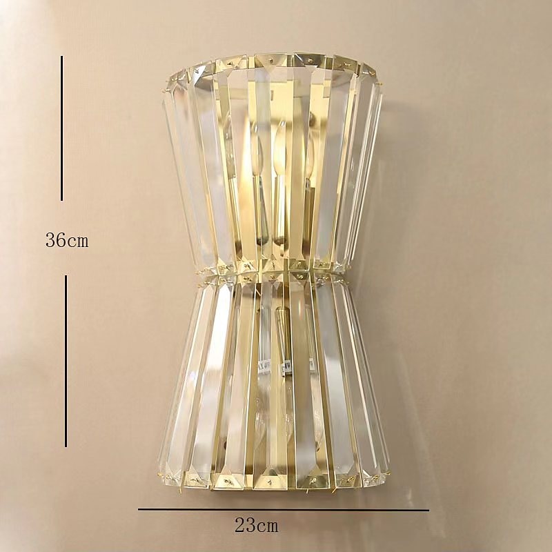 3-Light Brass Wall Sconces Lighting Modern Glass Wall Light Fixtures Crystal Sconces Wall Lighting Indoor(Bulb Included)2