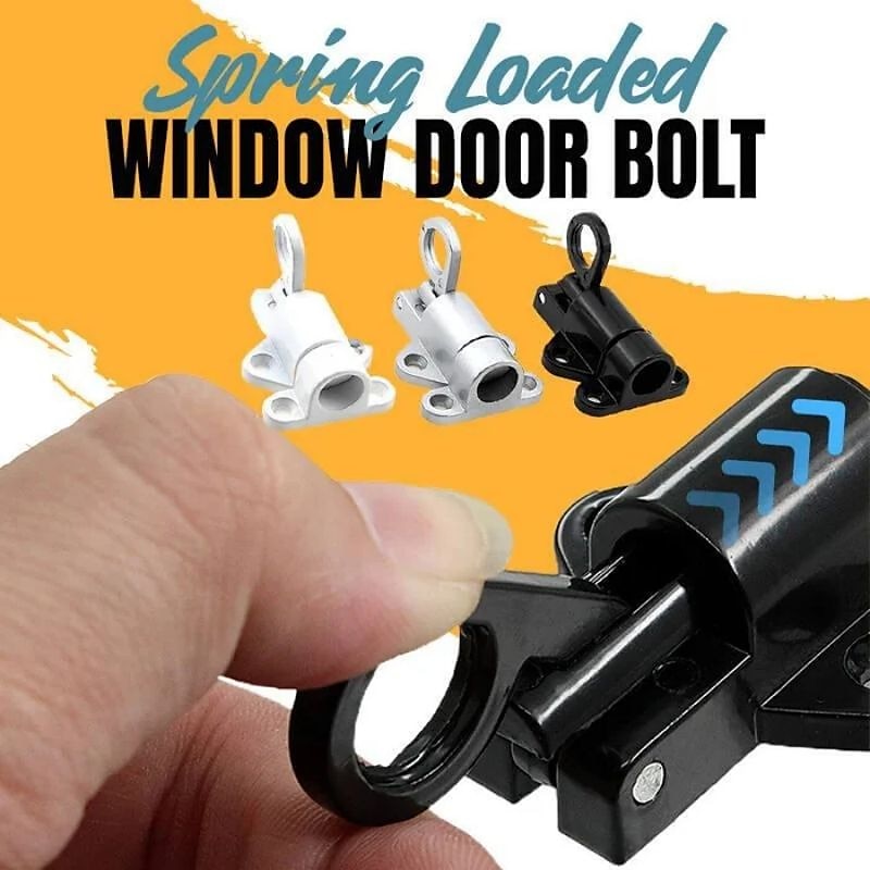 Aluminum Alloy Bolt Lock Self-Closing Automatic Latch Window Gate Security Pull Ring Spring Bounce Door Bolt Latch Lock2