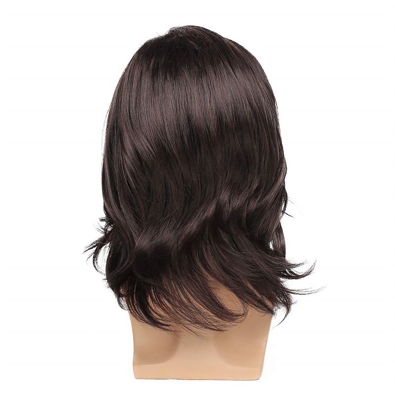 Men's Wig Dark Brown Long Curly Natural Hair Wig Costume Cospaly Party Wigs4
