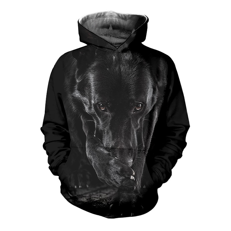 Kids Boys Hoodie Pullover Animal Dog Long Sleeve Pocket Children Top Casual 3D Print Hoodie Cool Daily Black Navy Blue Blue Fall 7-13 Years2