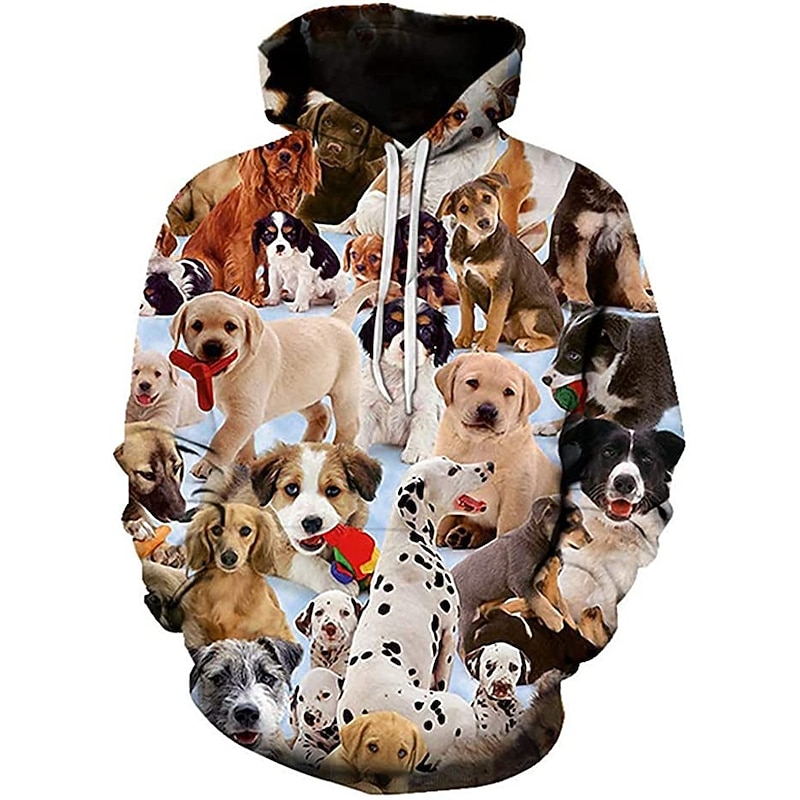 Men's Graphic Animal Hoodie Hoodies Sweatshirt Basic Long Sleeve Hooded Daily Black White Designer3