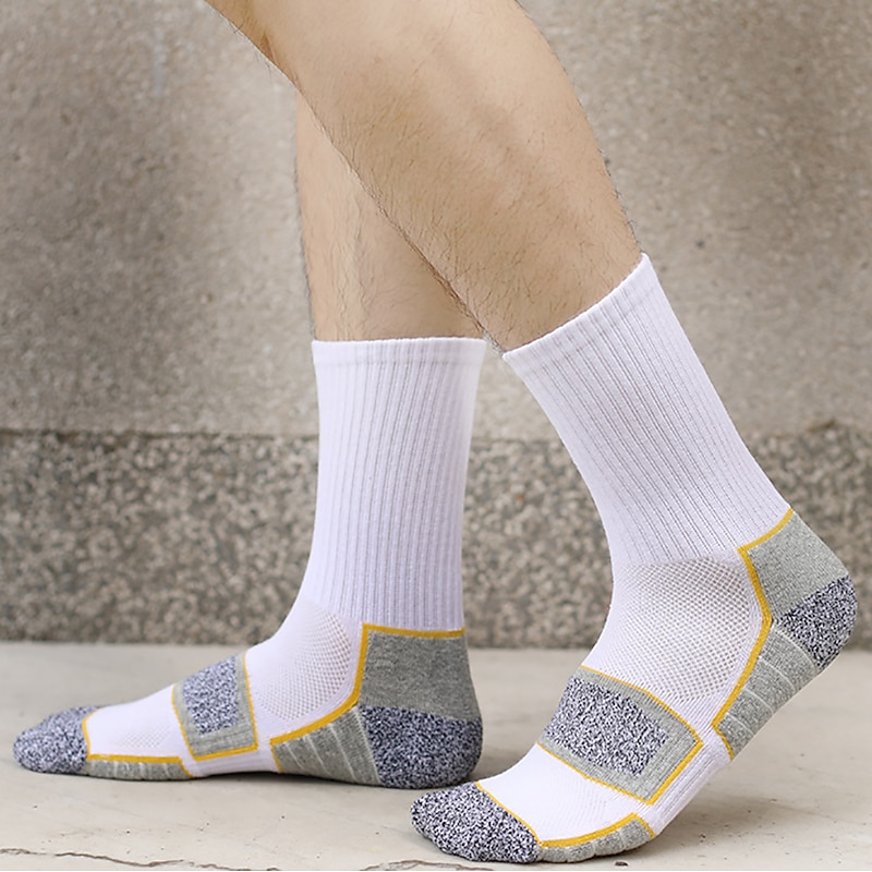 Men's 6 Pairs Socks Crew Socks Hosiery White+Black Light gray + dark gray Color Cotton Winter Autumn / Fall3