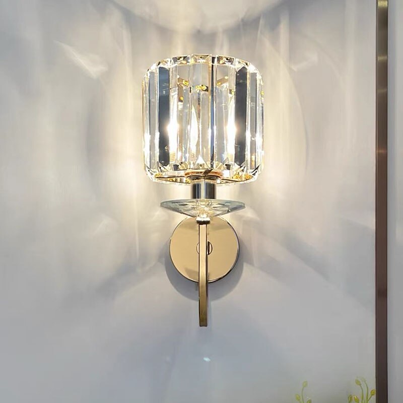 LED Wall lights, Luxury Living Room Crystal Wall Sconce Lighting Gold Polished Steel Crystal Wall Lamp Creativity Bedroom Hallway Led Cristal Wall Lights,Lighting Chandelier4