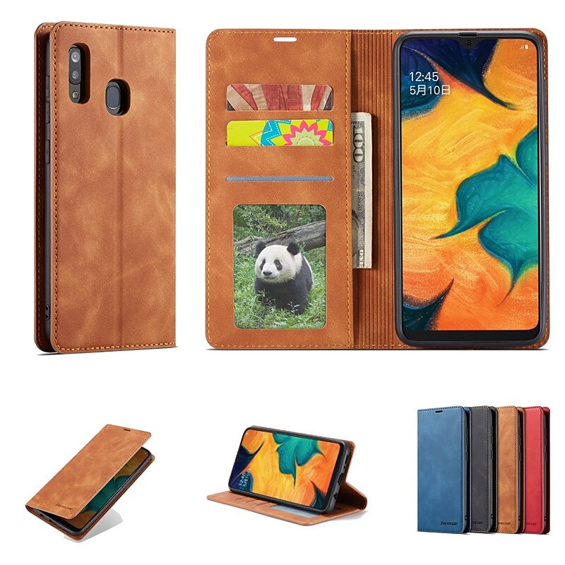 Phone Case For Samsung Galaxy S25 S24 S23 S22 S21 FE S20 Plus A14 A54 A73 A53 Wallet Case Flip with Stand Holder With Card Holder Magnetic Flip Solid Colored PU Leather2