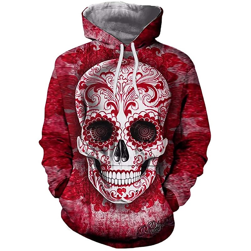 Sugar Skull Mexican Hoodie Cartoon Manga Anime 3D Front Pocket Graphic For Couple's Men's Women's Adults' 3D Print Casual Daily4