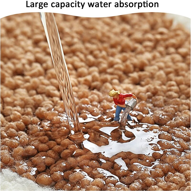 Bath Mat Non-slip Bathroom Rugs Mats Water Absorbent Non-Slip Mat Used in Bathroom, Shower, Room, Etc.Soft Flocking Bath Mat Machine Washable Bath Mat Bathroom Mat3