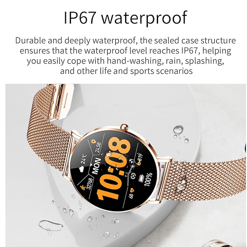 Ultra-Thin Smartwatch Women AMOLED 360*360 HD Screen Always On Display Call Reminder Smart Watch Waterproof Sports Clocks3