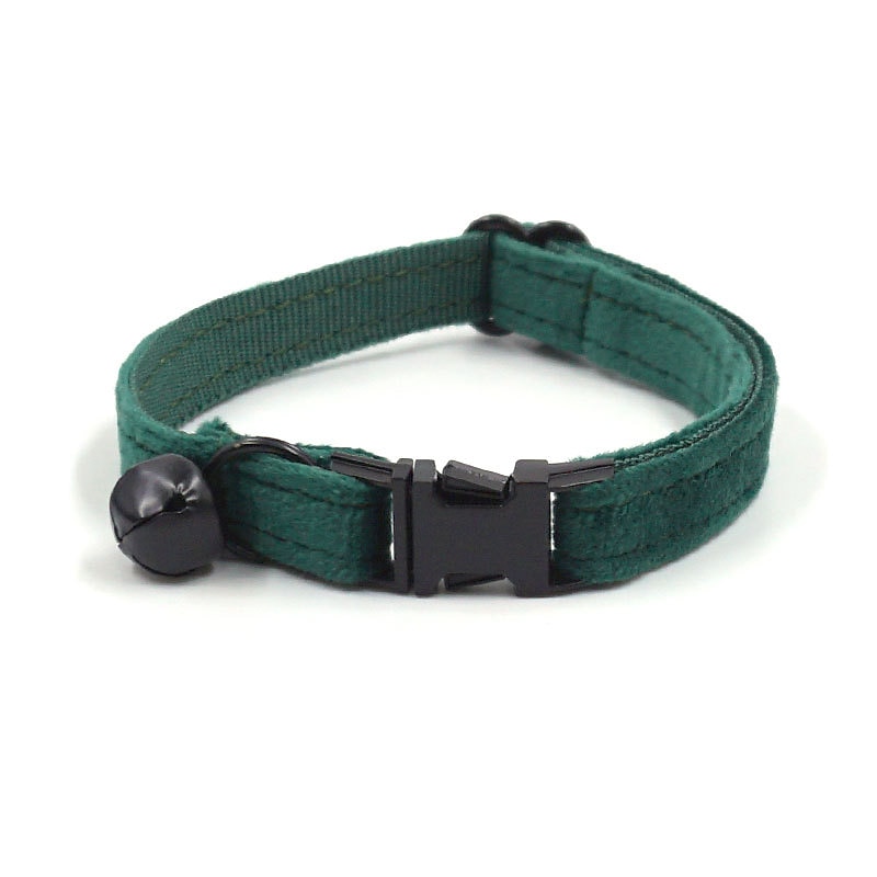 Green Velvet Pet Collar Cute Cat Collar Can Be Engraved To Prevent Loss Of Cat Collar4