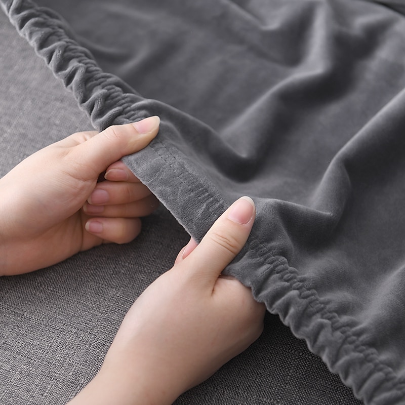 Velvet Sofa Slipcover Burgundy Stretch Couch Covers for Cushion Couch Thick Soft Sofa Cover Washable Furniture Protector, Couch Covers for Dogs, Form Fit Couch Slipcover2