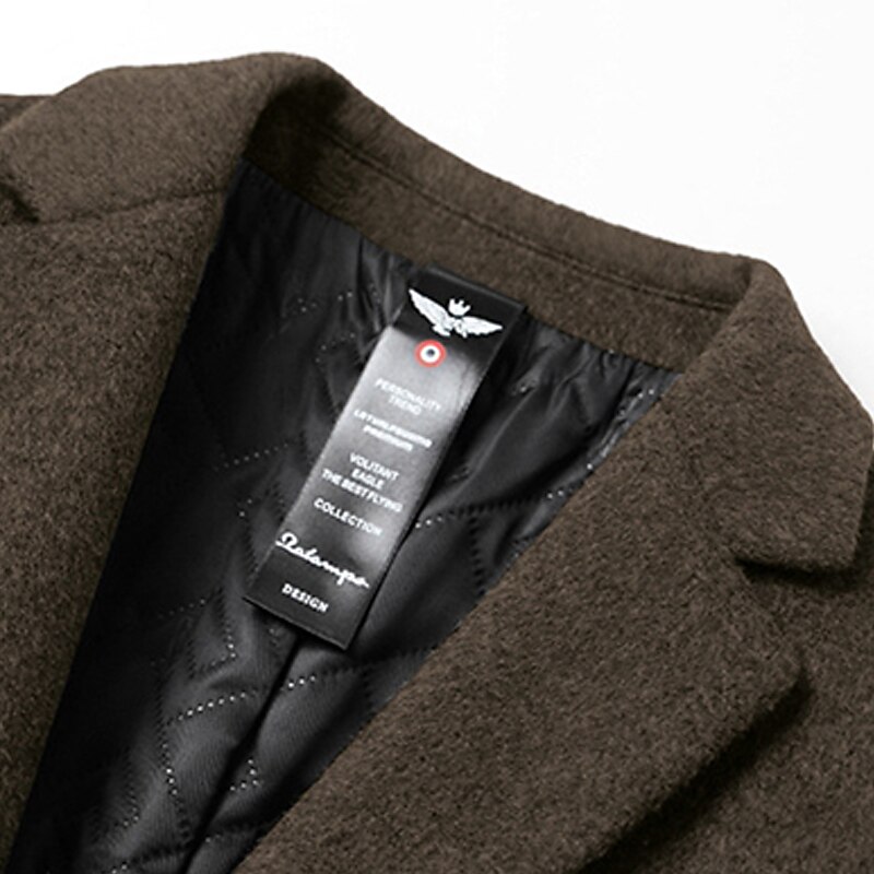 Men's Winter Coat Wool Coat Overcoat Business Daily Wear Winter Wool Thermal Warm Outdoor Outerwear Clothing Apparel Fashion Warm Ups Solid Colored Pocket Lapel Single Breasted Two-button 10