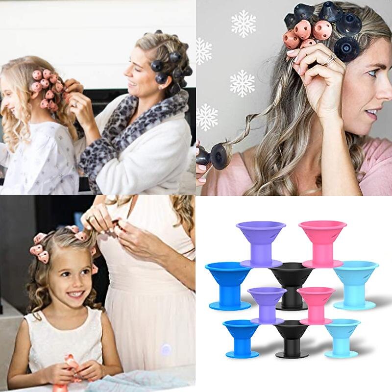 Magic Silicone Hair Rollers Heatless Curling Rod Headband Include Large Overnight Hair Curlers Small Curlers for Women Girls Long and Short Hair