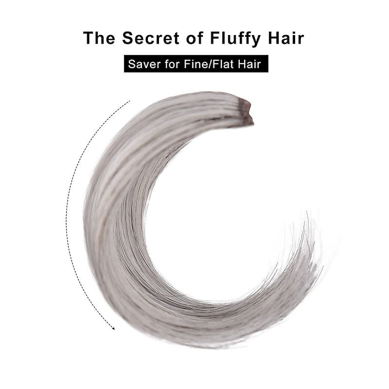 2 pack 4 inch Short Thick Hairpieces Adding Extra Hair Volume Clip in Hair Extensions Hair Topper for Thinning Hair Women Color Grey/Brown/Silver/White Mixed3