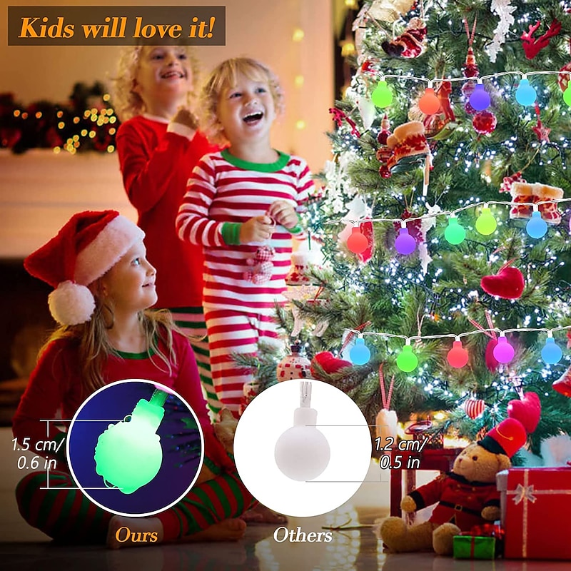 Mini Globe String Lights Battery Operated with Remote Control Indoor Bedroom 50/100 Led Colorful Twinkle Lights with Remote Led String Lights for Bedroom Party Patio Christmas Living Room Office2