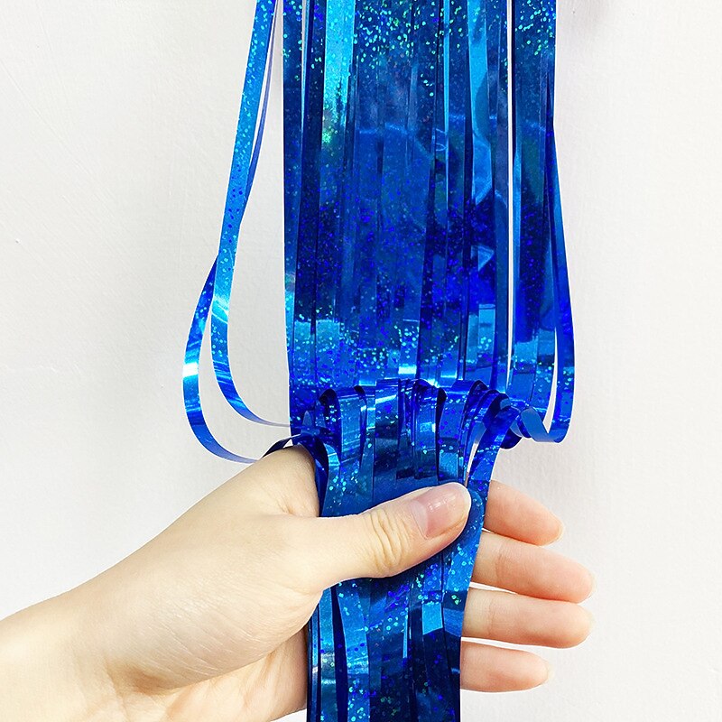 3 Pcs 1 * 2m Laser Rain Curtain Rain Curtain Tassel Rose Gold Rain Curtain Background Decoration Party Decoration4