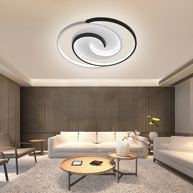 LED Ceiling Light Remote Control Black Round, 19.5