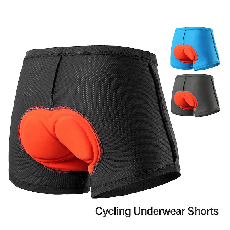 Arsuxeo Men's Cycling Under Shorts Cycling Underwear Black Bike Underwear Shorts Padded Shorts Chamois Mountain Bike MTB Road Bike Breathable 3D Pad Quick Dry Anatomic Design Sports Polyester Coolmax®2