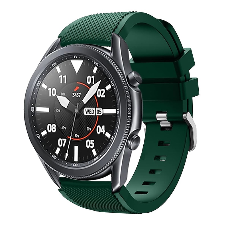 Watch Band for Samsung Watch 3 45mm, Galaxy Wacth 46mm, Gear S3 Classic / Frontier, Gear 2 Neo Live Silicone Replacement  Strap 22mm Adjustable Sport Band Wristband