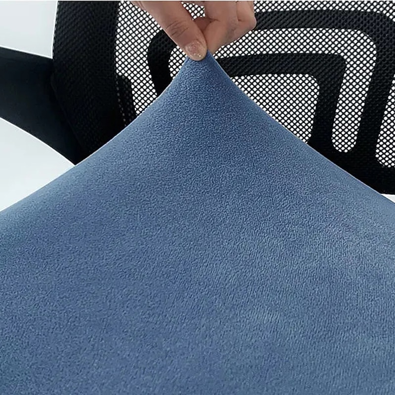 Computer Office Chair Cover Stretch Rotating Gaming Seat Slipcover Jacquard Grey Green Blue Khaki Plain Solid Soft Durable Washable2