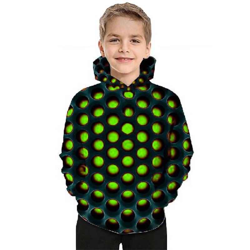 Kids Boys Hoodie Optical Illusion Long Sleeve Pocket Fall Winter Cool Daily Polyester Casual3