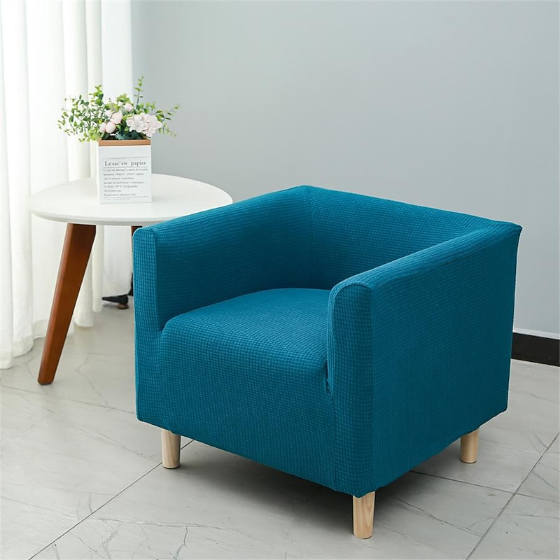 Stretch Single Sofa Cover Barrel Chair Slipcover Armchair Slipcover Club Chair Cover 1 Seater Couch Furniture Protector with Elastic Bottom for Kids,Pet2