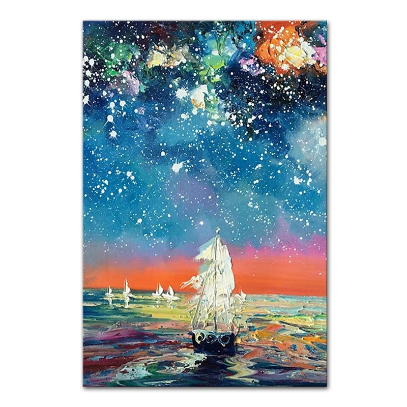 Mintura Handmade Stars Landscape Oil Paintings On Canvas Wall Art Decoration Modern Abstract Picture For Home Decor Rolled Frameless Unstretched Painting2
