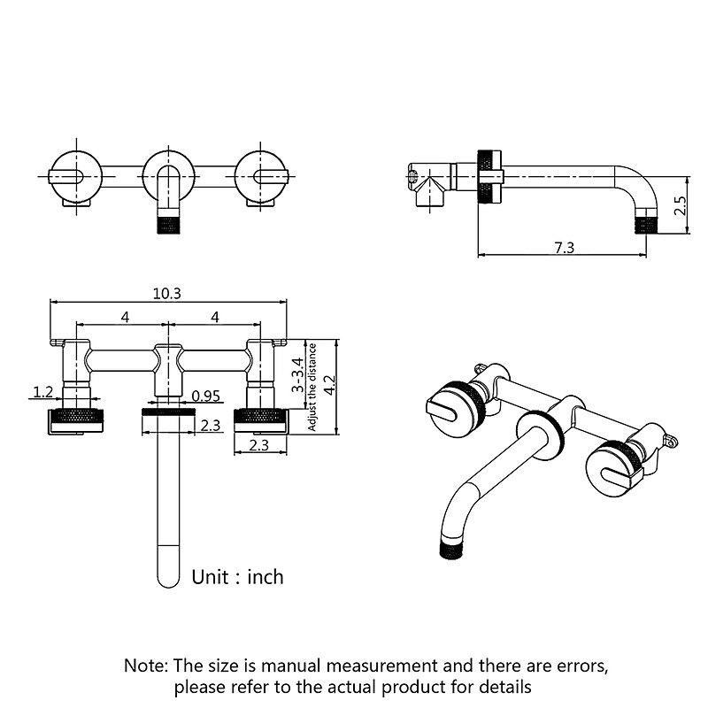 Bathroom Sink Faucet - Rotatable / Wall Mount Painted Finishes Mount Inside Two Handles Three HolesBath Taps2