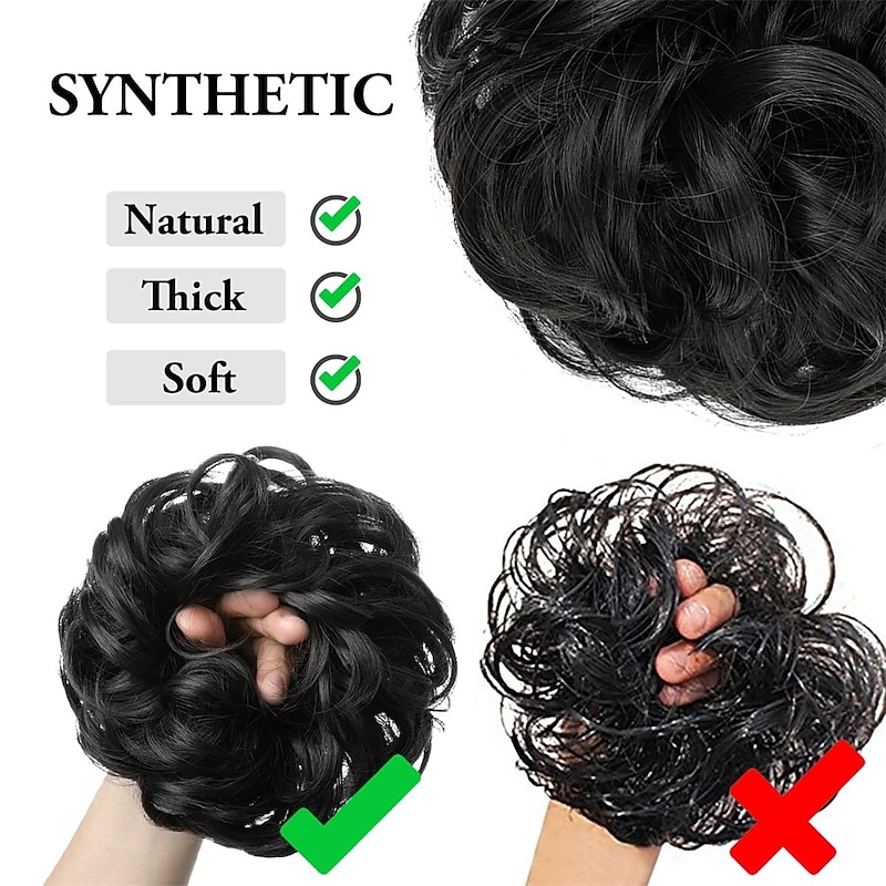 Messy Hair Buns Hair Piece Curly Hair Scrunchies for Women Girls Hairpieces Wavy Donut Hair Pieces Hair Bun Updo Hair Chignons4