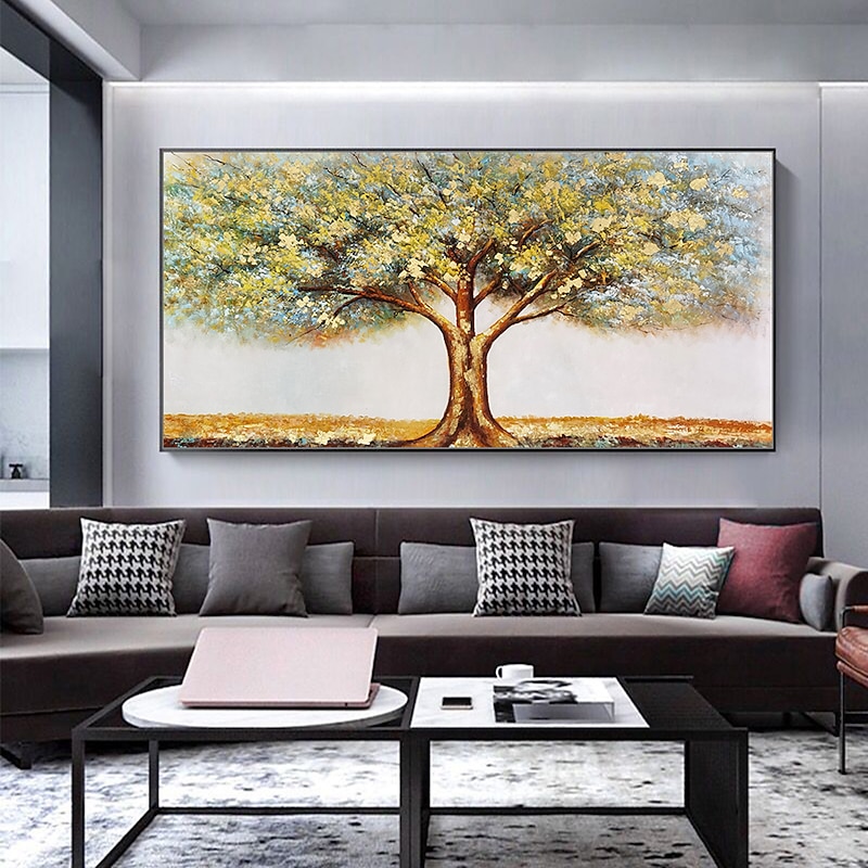 Mintura Handmade Tree Landscape Oil Paintings On Canvas Wall Art Decoration Modern Abstract Picture For Home Decor Rolled Frameless Unstretched Painting3