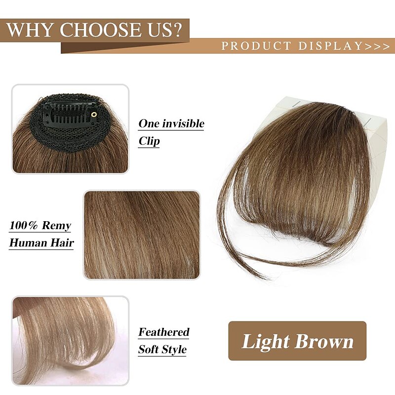 Bangs Hair Clip in Bangs Hair Wispy Bangs Clip on Fringe Bangs for Women Air Bangs Flat Neat Bangs with Temples Hairpieces for Daily Wear4