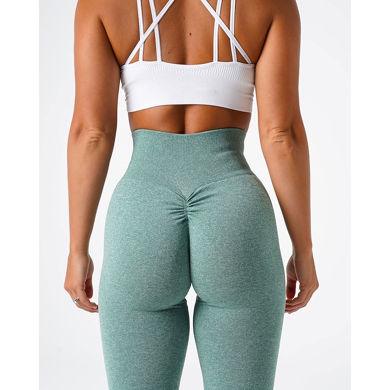 Women's Seamless Leggings Tummy Control Butt Lift High Waist Yoga Fitness Gym Workout Cropped Leggings Bottoms Black Green Fuchsia Spandex Winter Sports Stretchy Slimming Activewear2