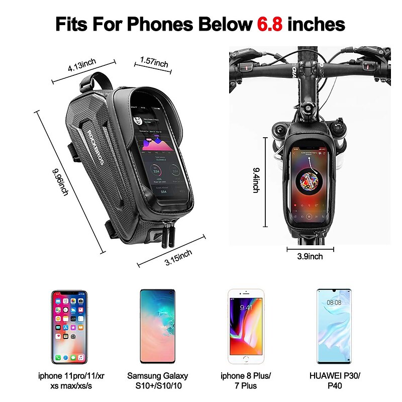 Bike Frame Bag Top Tube Touchscreen Portable Rain Waterproof Bike Bag Waterproof Material Bicycle Bag Cycle Bag Bike / Bicycle Cycling3