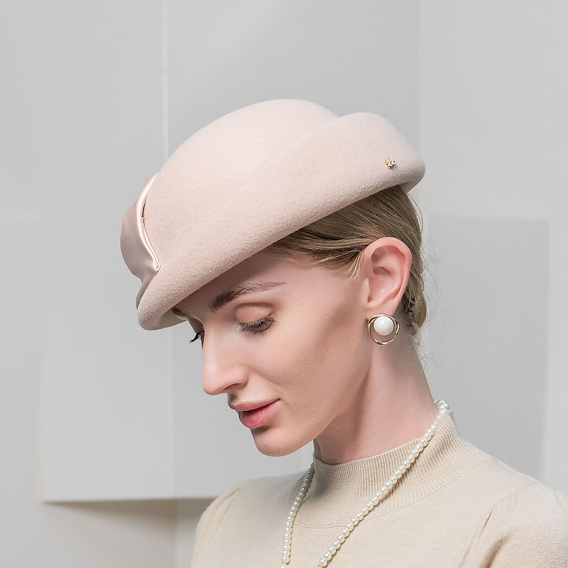 Fashion Elegant 100% Wool Hats with Pure Color 1PC Special Occasion / Party / Evening Headpiece4