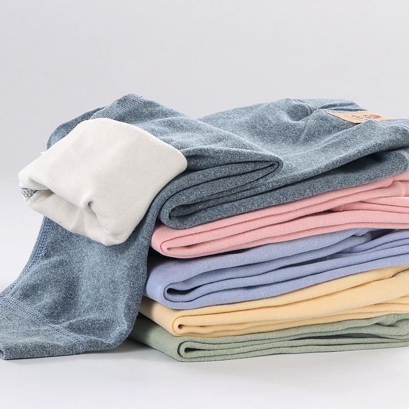 Kids Boys Pants Trousers Solid Color Keep Warm Pants Outdoor Cotton Fashion Daily Yellow Pink Blue Mid Waist2