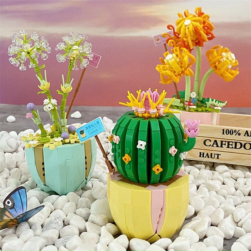 Women's Day Gifts Building Blocks Toys，Assembly Diy Toy Building Blocks Potted Flowers Small Gifts Flower Room Diary Vital Chrysanthemum for Ages 14+ Mother's Day Gifts for MoM4