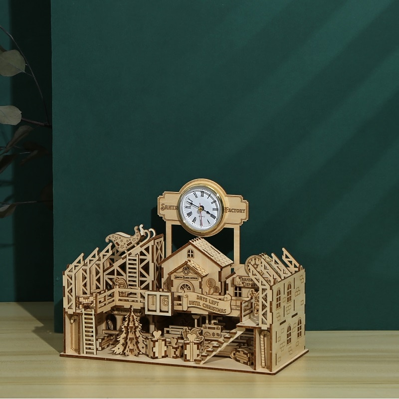 3D Wooden Puzzles DIY Model Santa's Factory Puzzle Toy Gift for Adults and Teens Festival/Birthday Gift4