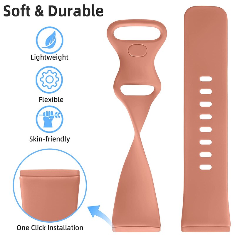 Smart Watch Band Compatible with Fitbit Versa 3 Sense Silicone Smartwatch Strap Elastic Breathable Sport Band Replacement  Wristband3