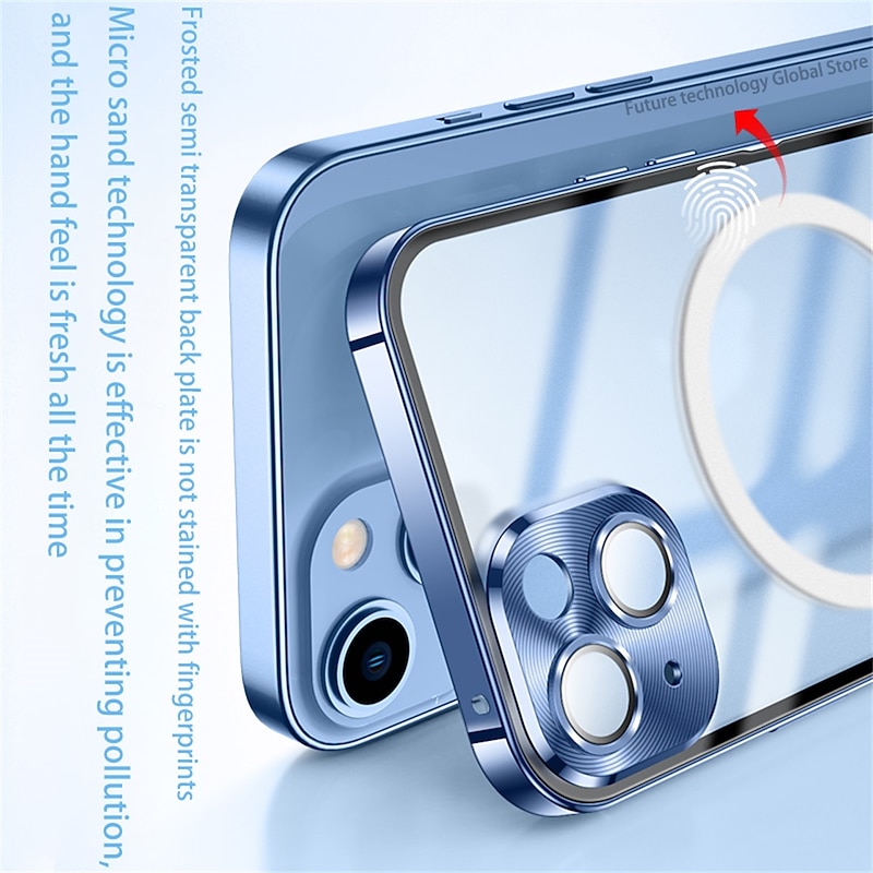 Phone Case For iPhone 16 15 14 Pro Max Plus 13 12 11 Pro Max With Magsafe with Screen Protector Magnetic Matte Frosted Solid Color Metal PU Leather3