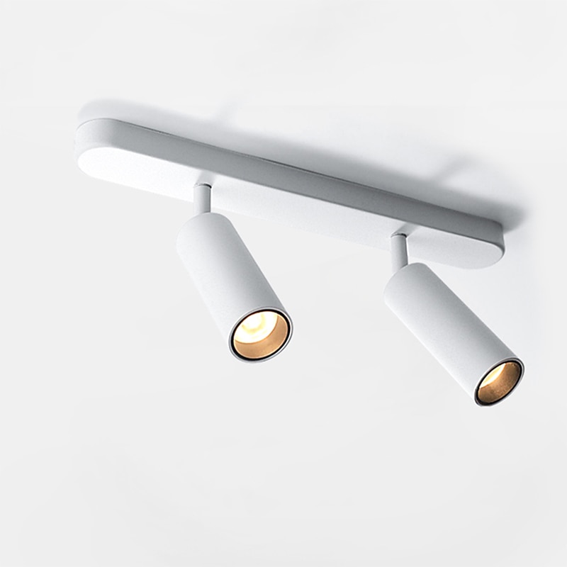 LED Ceiling Spotlights Adjustable Dimmable Fixed Track Lighting Kit, 25.4cm 2 Way Black Ceiling Mount Spot Light Fixtures, Directional Spotlight Accent Lamps for Kitchen Gallery Hallway (3 Color Mode)3