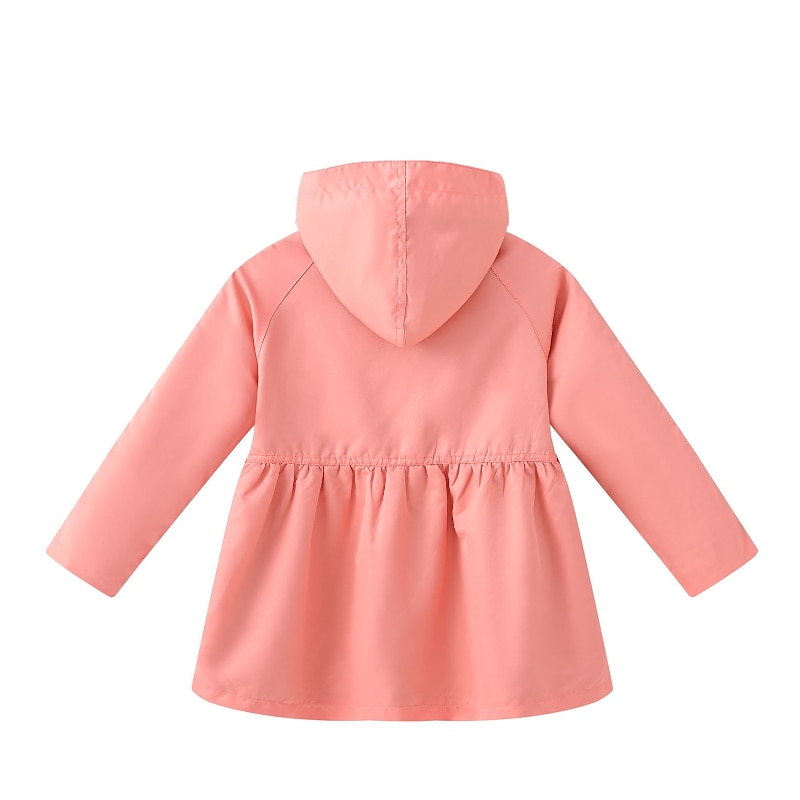 Kids Girls' Trench Coat Long Sleeve 3178-3 purple 3178-4 navy blue 3178-2 pink Solid Color Winter Fall Active Outdoor 7-13 Years2