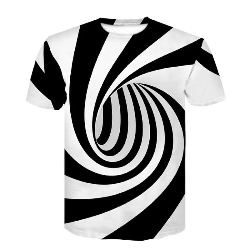Men's Graphic Geometric 3D Shirt T Shirt Short Sleeve T shirt Round Neck Shirt Causal A B C Summer Clothing Apparel Normal S M L XL XXL 3XL 4XL4