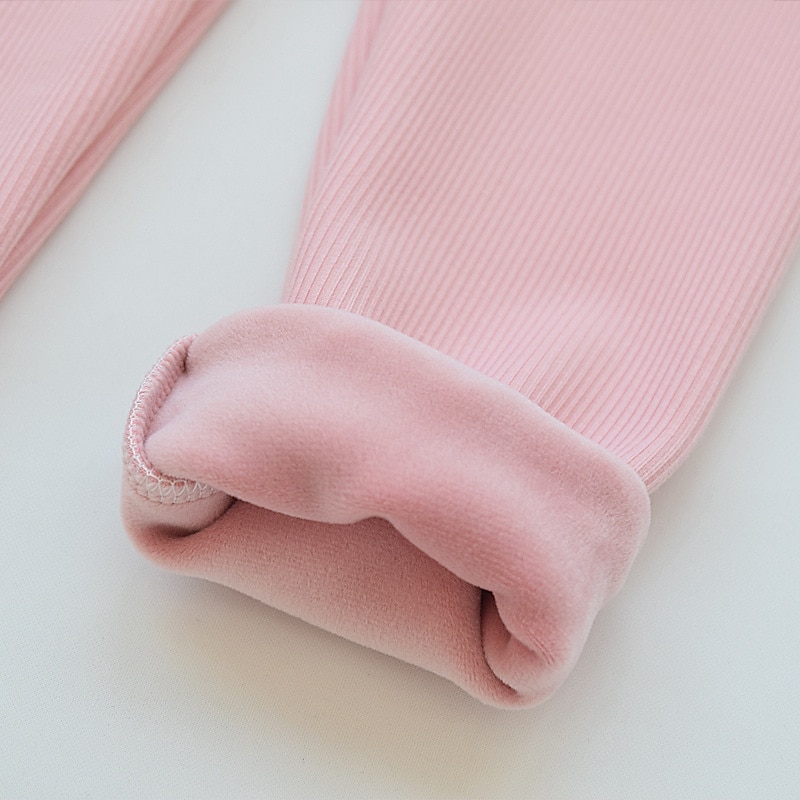 Kids Girls' Fleece Lined Leggings Cartoon Active Ruched School Cotton 3-7 Years Fall Black Pink Purple3