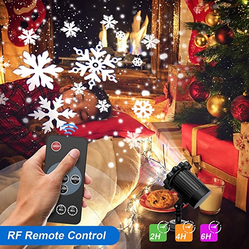 Snowflake Projector Lamp Christmas Lights High Brightness Low Voltage Plug Remote Control Christmas Indoor and Outdoor Atmosphere Decoration Projector Lamp3