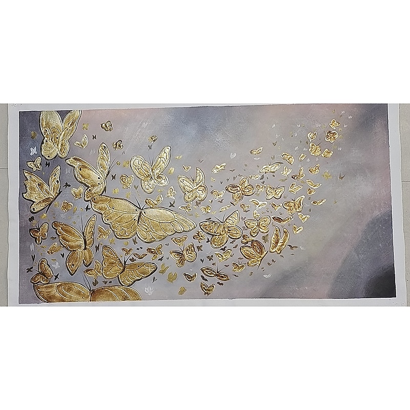 Mintura Handmade Butterfly Oil Paintings On Canvas Wall Art Decoration Modern Abstract Animals Picture For Home Decor Rolled Frameless Unstretched Painting4