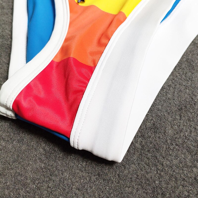 Men's Swimwear Swim Briefs Color Block Antibacterial Leak Proof Beach Swimming Pool Fashion Simple Rainbow Micro-elastic4