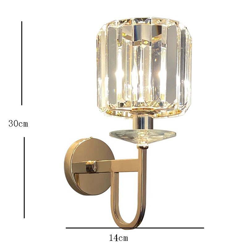 LED Wall lights, Luxury Living Room Crystal Wall Sconce Lighting Gold Polished Steel Crystal Wall Lamp Creativity Bedroom Hallway Led Cristal Wall Lights,Lighting Chandelier2