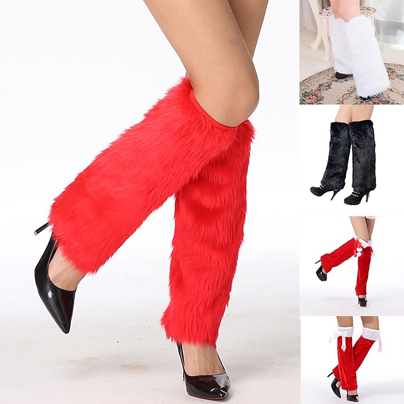 Santa Suit Santa Claus Leg Warmers Knee Socks Men's Women's Cosplay Christmas Masquerade Christmas Eve Leg Warmers