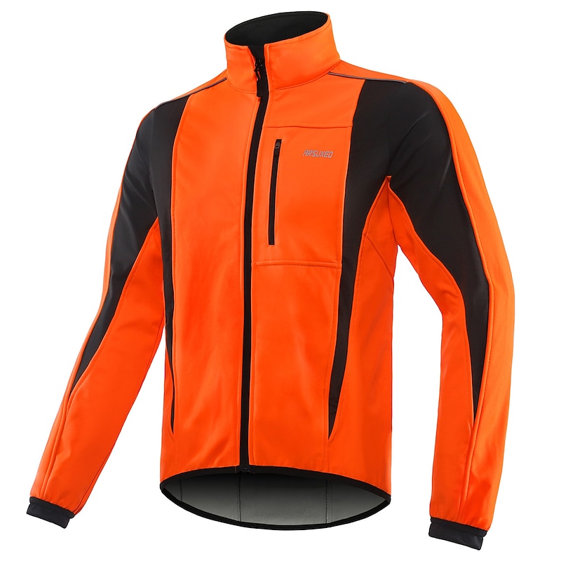 Arsuxeo Men's Cycling Jacket Windbreaker Fleece Jacket Winter Thermal Warm Windproof Fleece Lining Breathable Bike Jacket Mountain Bike MTB Road Bike Cycling City Bike Cycling Green Black Blue Bike3