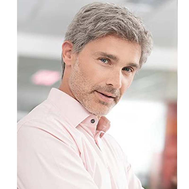 Mens Short Black Wig Short Layered Natural Cosplay Costume Halloween Christmas Synthetic Heat Resistant Replacement Wig4