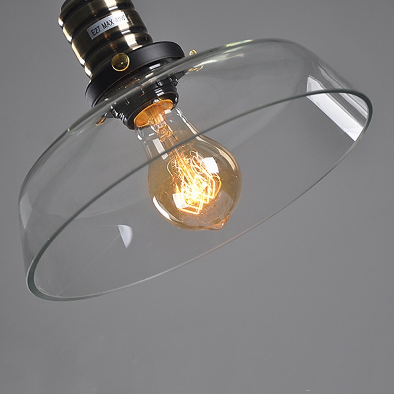 LED Pendant Light with Glass Shade, 5cm E27 Cord Adjustable Single Design Island Design Pendant Light Glass Electroplated Modern Nordic Style 220-240V(Bulb Not Included,Transparent/Amber)3